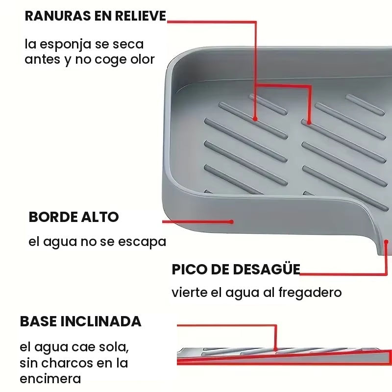 Bandeja de silicona para grifo y fregadero