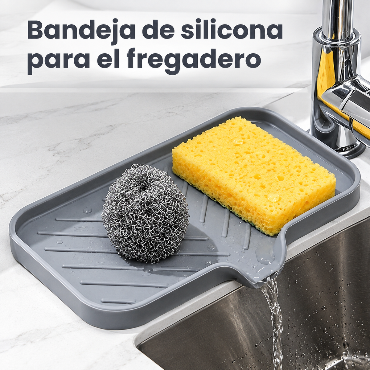 Bandeja de silicona para grifo y fregadero