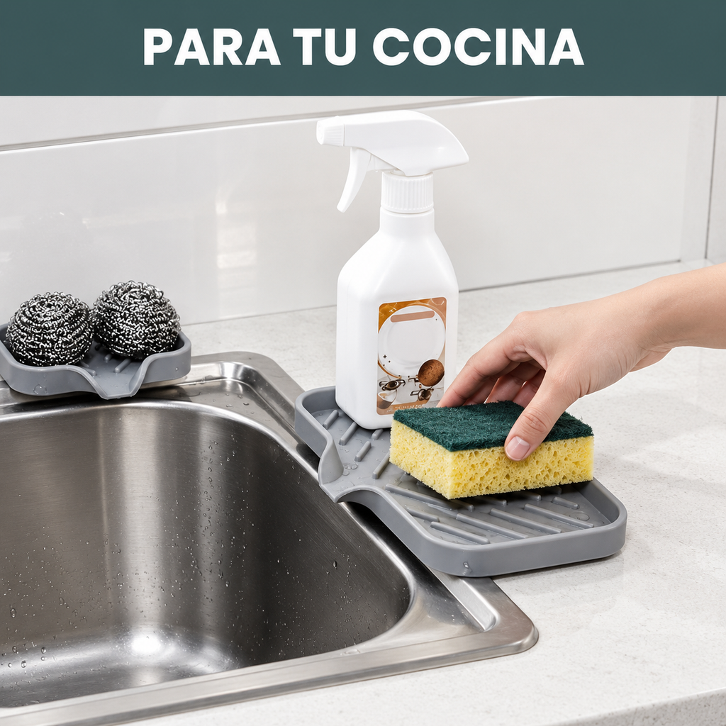Bandeja de silicona para grifo y fregadero