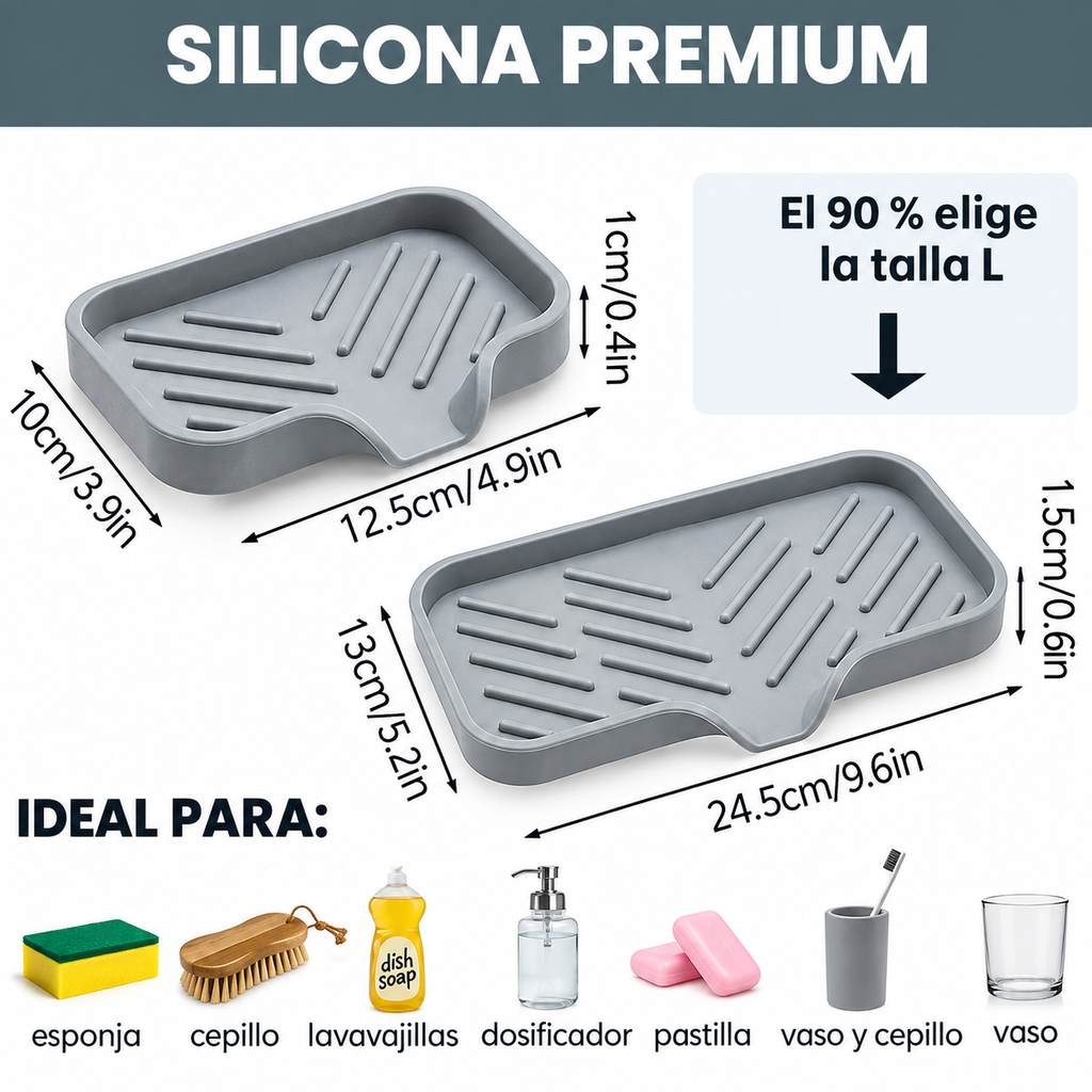 Bandeja de silicona para grifo y fregadero